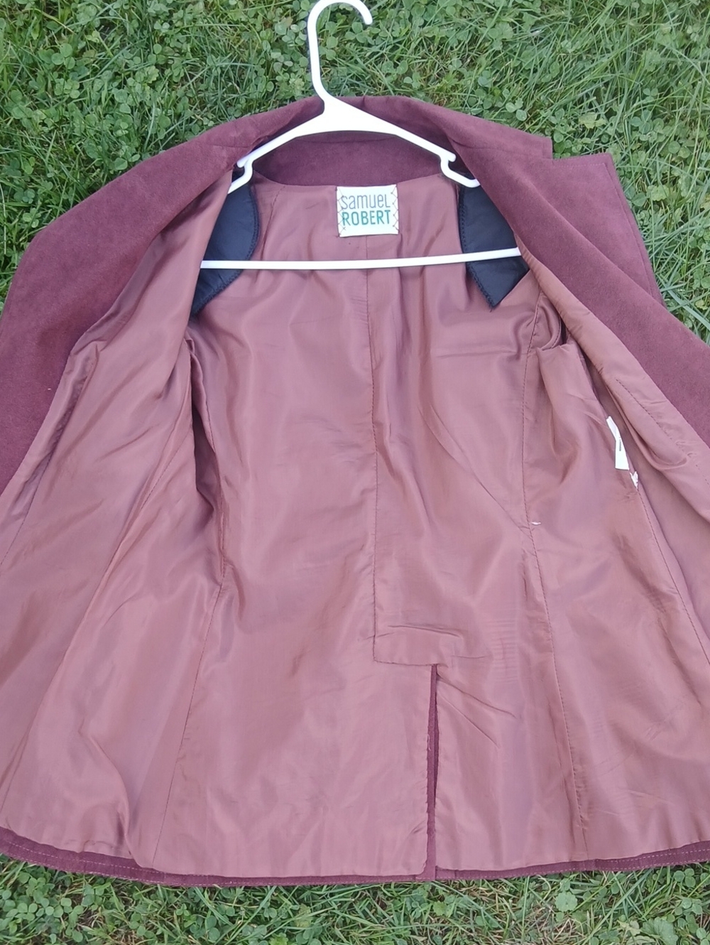 GUC Samuel Robert Faux Suede  Burgundy Jacket - Picture 2 of 5